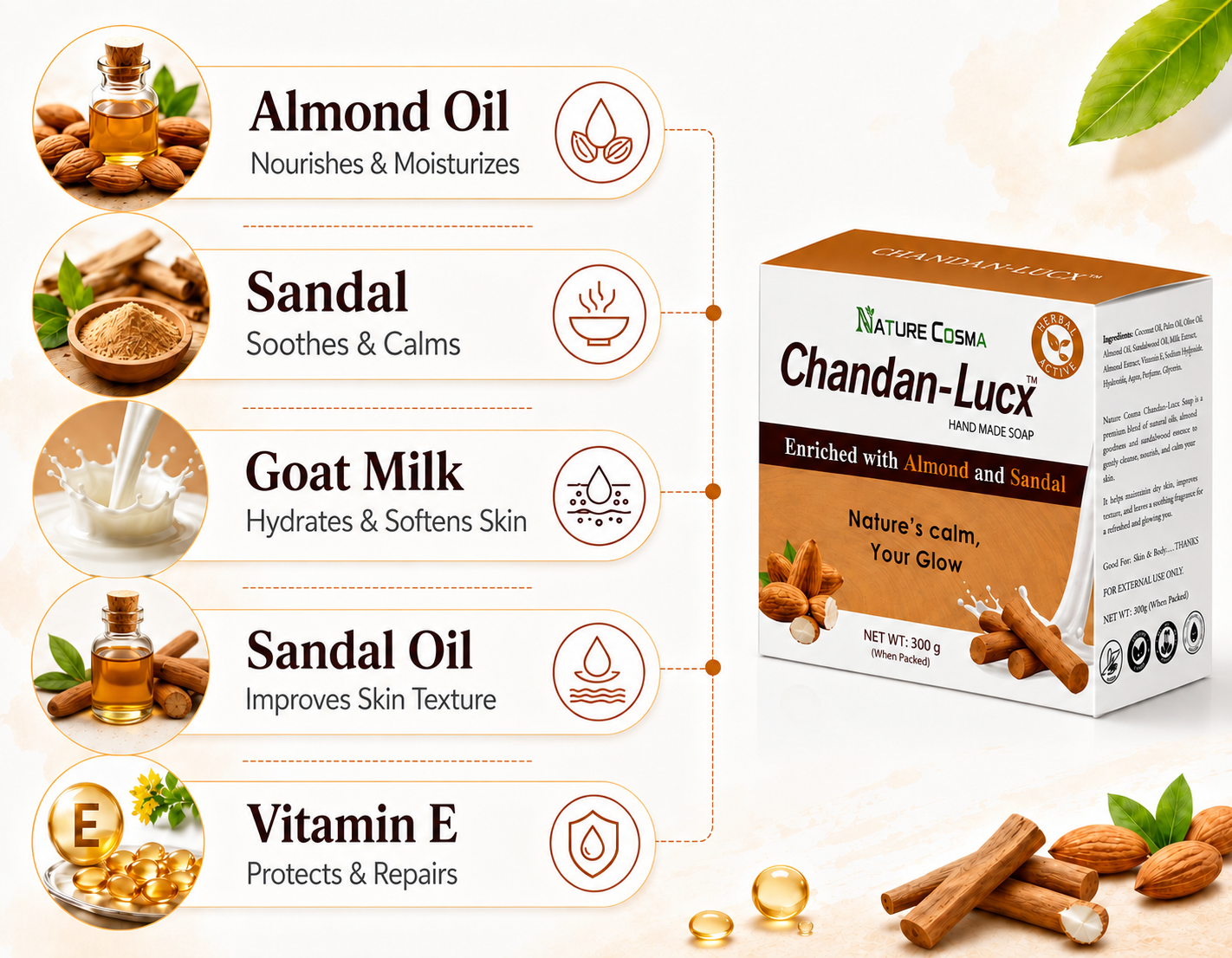 CHANDAN LUCX SOAP 4 PACK - Image 2